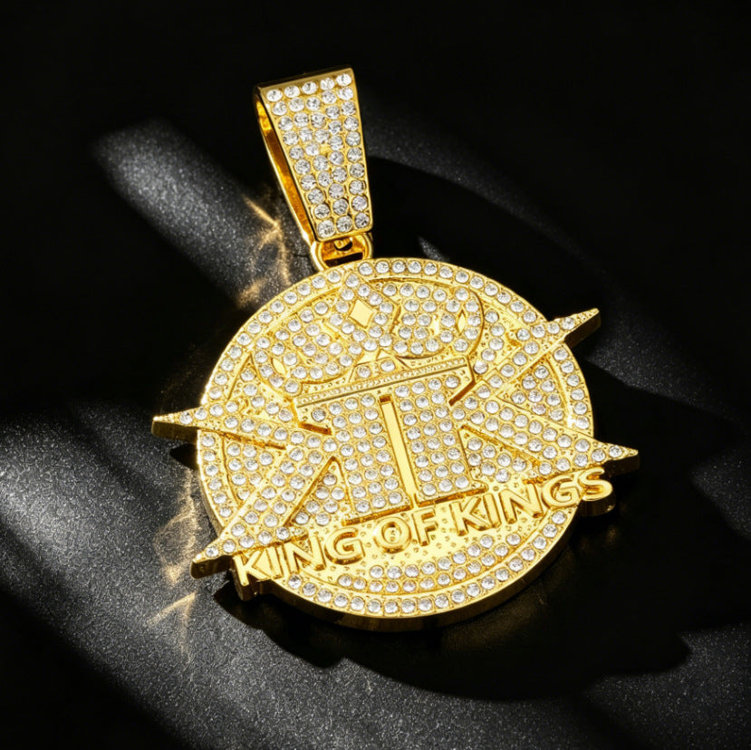 Men's Hip-Hop Gold Letter Pendant In Alloy, 1 Piece