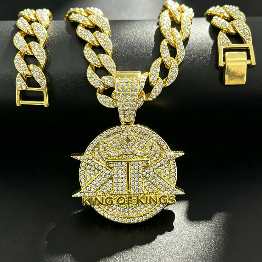 Men's Hip-Hop Gold Letter Pendant In Alloy, 1 Piece