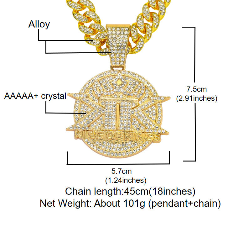 Men's Hip-Hop Gold Letter Pendant In Alloy, 1 Piece