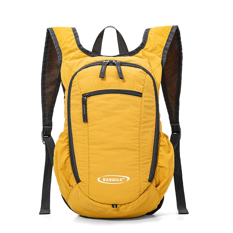 Color Block Hiking Backpack Made Of Nylon With Breathable Design, Unisex, Ideal For Summer Hiking And Trekking