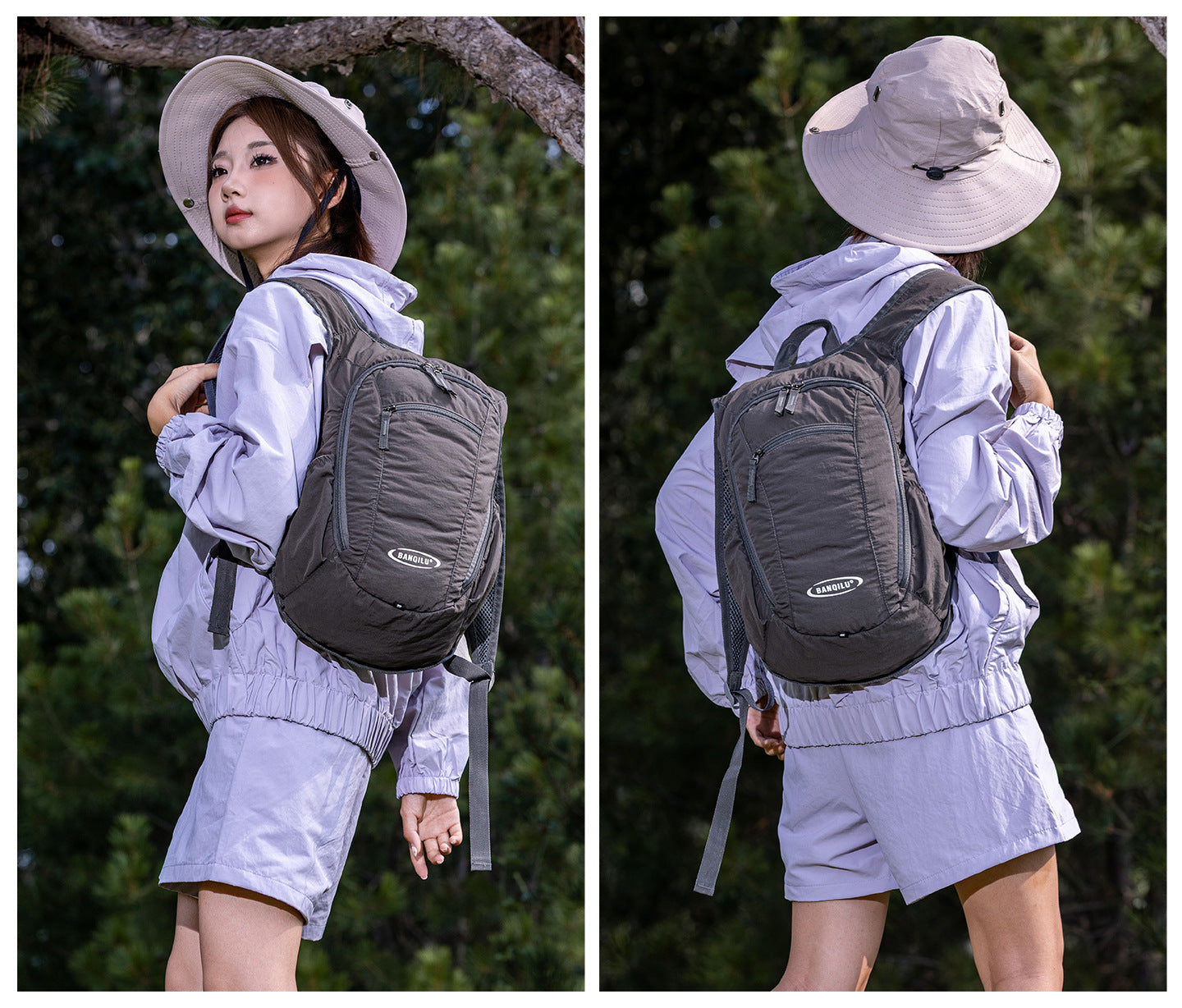 Color Block Hiking Backpack Made Of Nylon With Breathable Design, Unisex, Ideal For Summer Hiking And Trekking