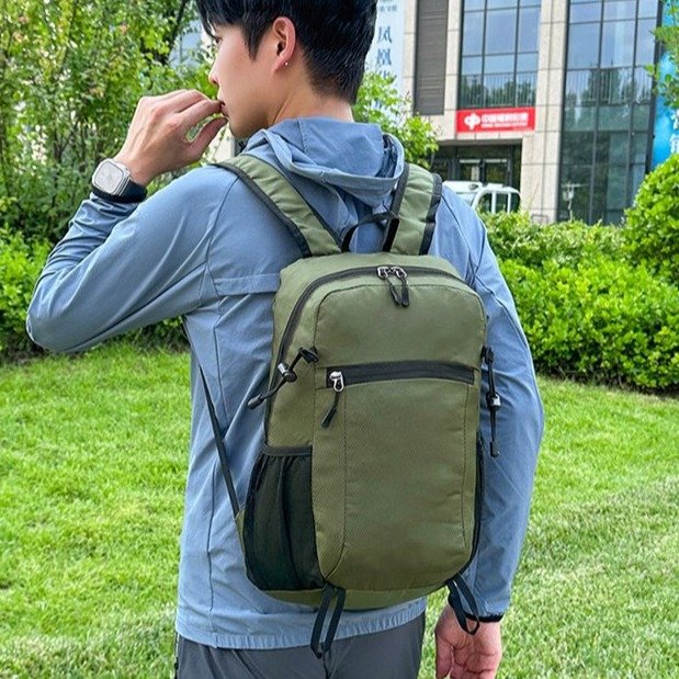 Color Block Hiking Backpack Made Of Polyester, Breathable And Unisex, Perfect For Summer Hiking And Trekking