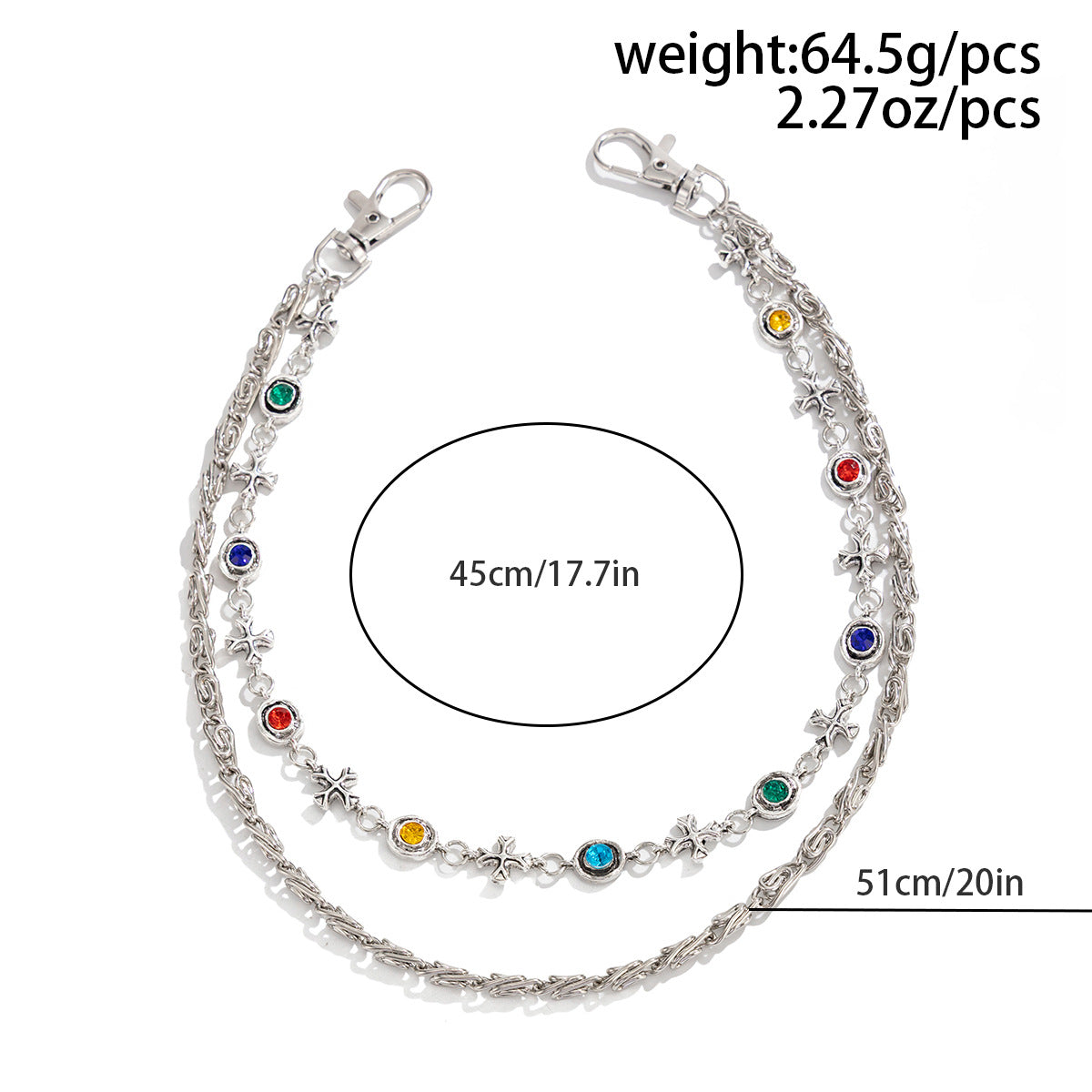 Hip-Hop Style Cross Chain Pendant In Alloy Featuring Gem Inlay For Trendy Accessories