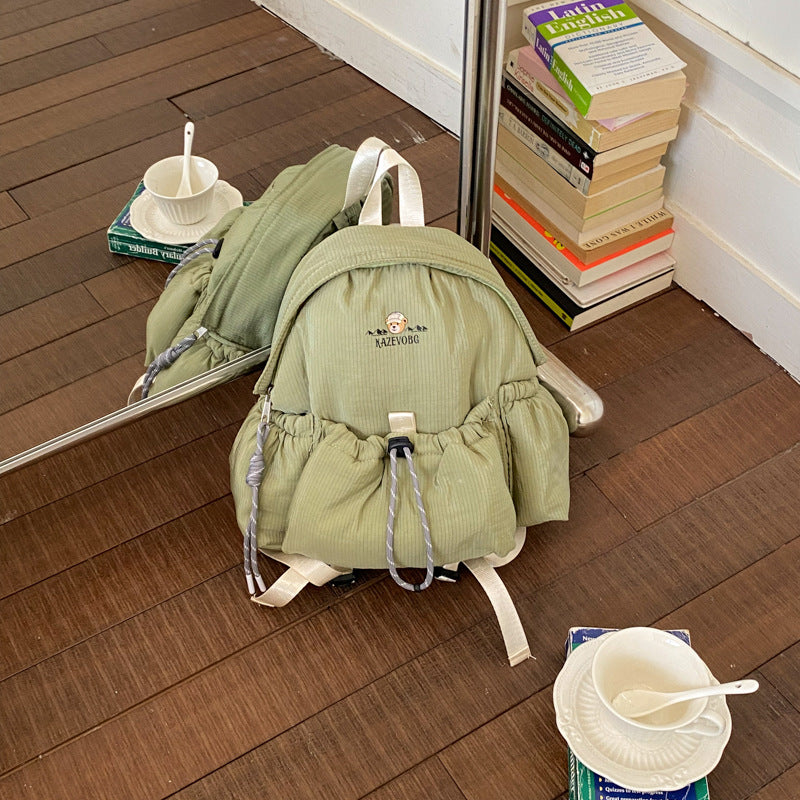 Color Block Cloth Women's Backpack With Water Repellent Feature, Perfect For  Spring And Summer Casual Use