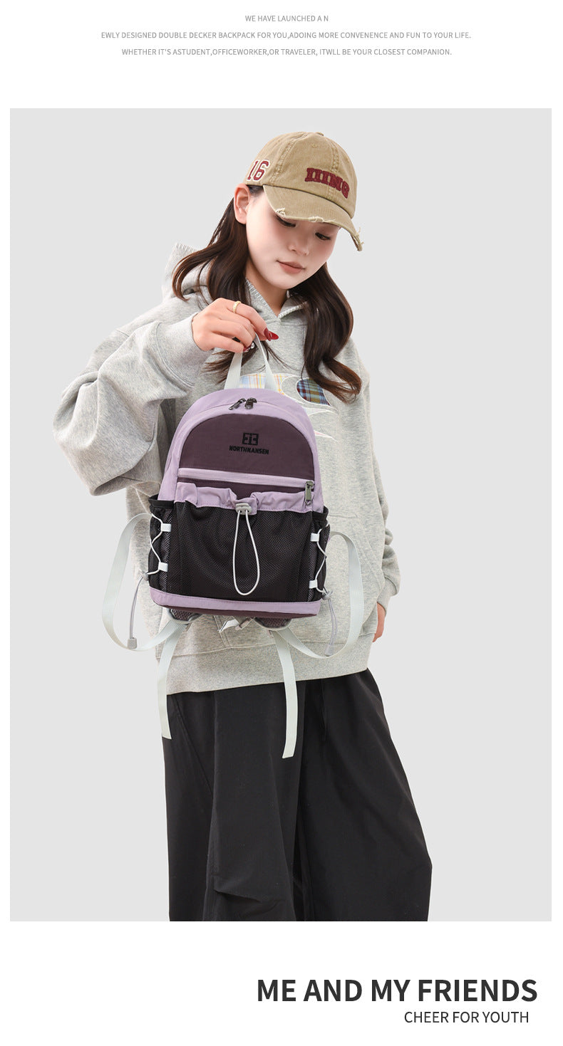 Letter Pattern Nylon Hiking Backpack, Lightweight And Perfect For Summer Casual Use