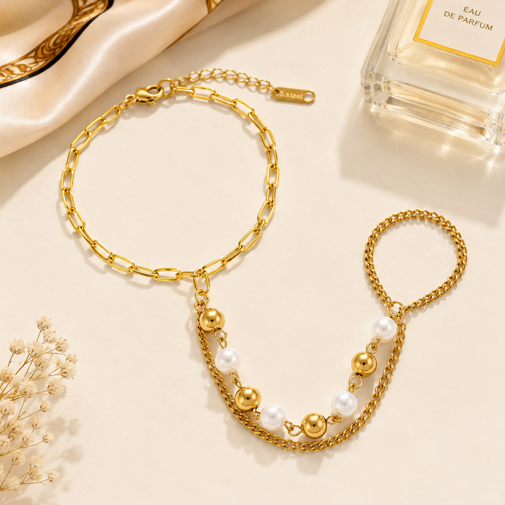 Bohemian Geometric Bracelets In 18K Real Gold Plated 304 Stainless Steel With Waterproof Non Tarnish PVD Coated Cable Chain