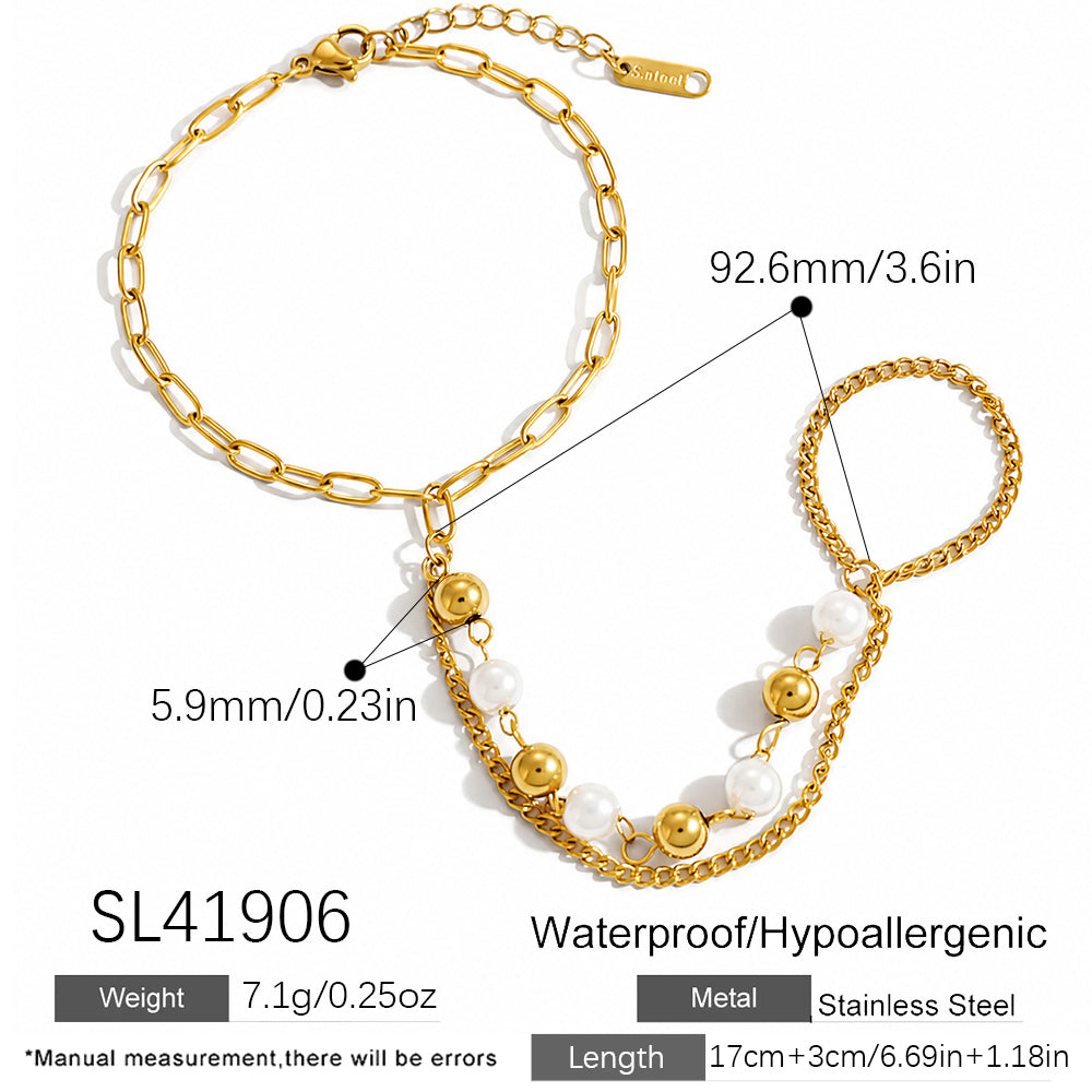 Bohemian Geometric Bracelets In 18K Real Gold Plated 304 Stainless Steel With Waterproof Non Tarnish PVD Coated Cable Chain
