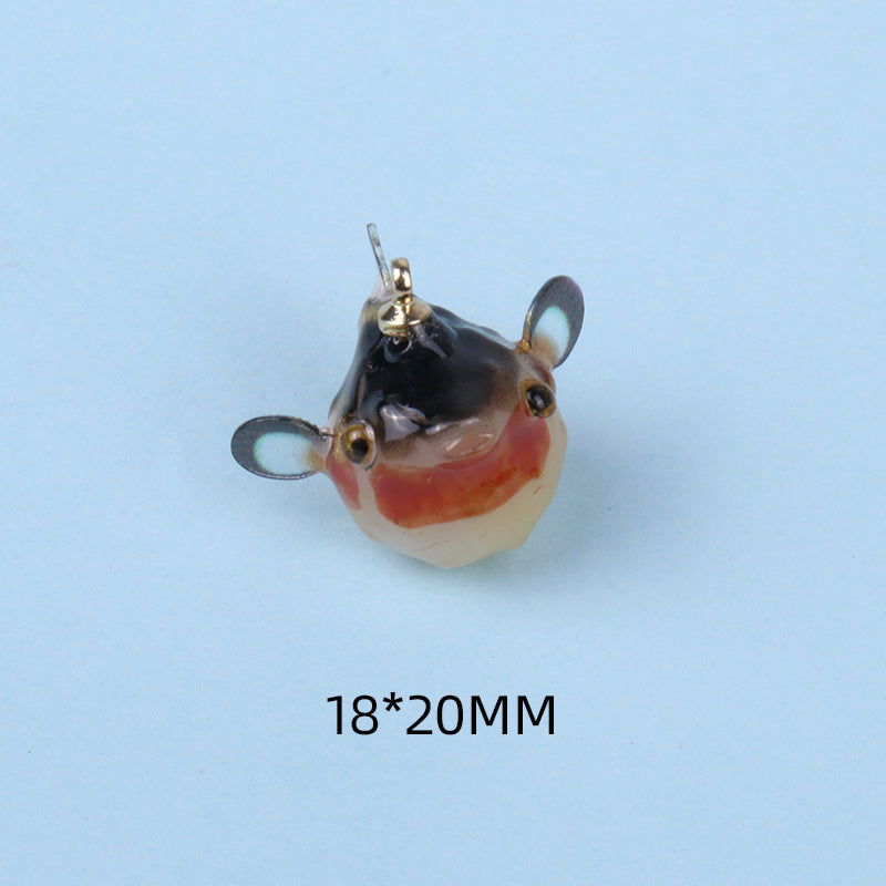 Dolphin Resin Earring Findings Featuring Epoxy Craftsmanship In Dyed Black With Cute Style Jewelry Accessories