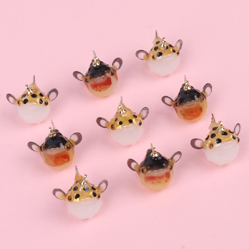 Dolphin Resin Earring Findings Featuring Epoxy Craftsmanship In Dyed Black With Cute Style Jewelry Accessories