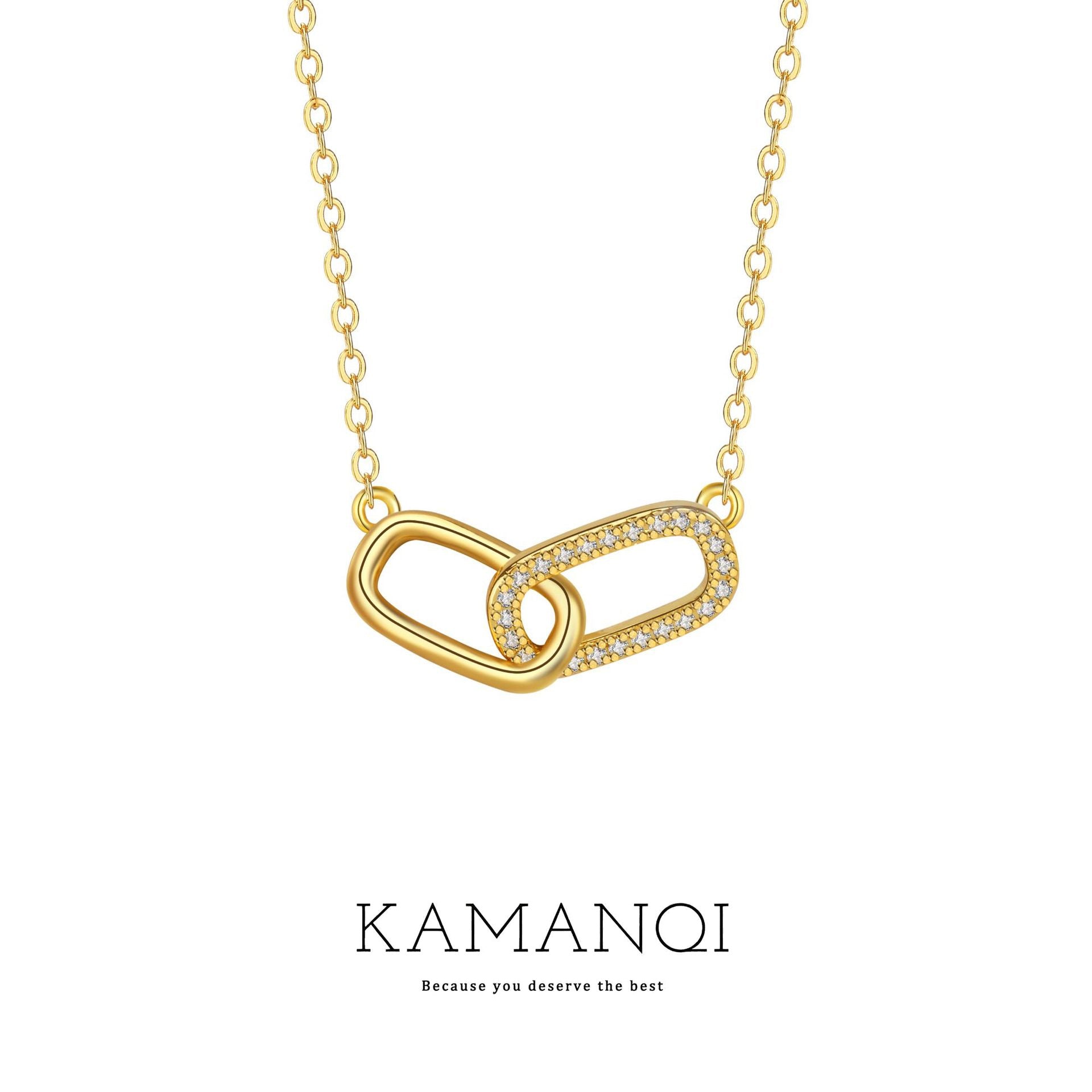 Gold Paper Clip Choker Necklace For Women In Simple Style With Copper And Rhinestones Featuring Paperclip Chain