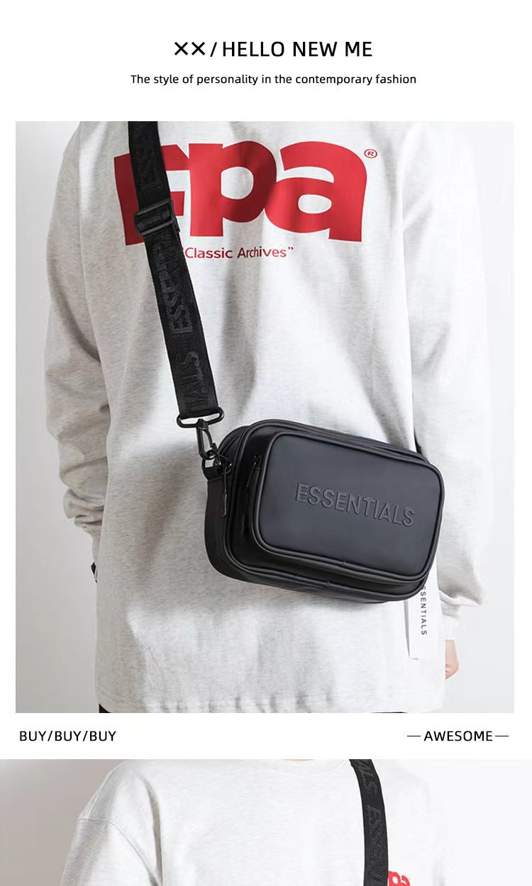 Men's PU Leather Crossbody Bag With Sling Strap, Square Shape, Water Resistant Design