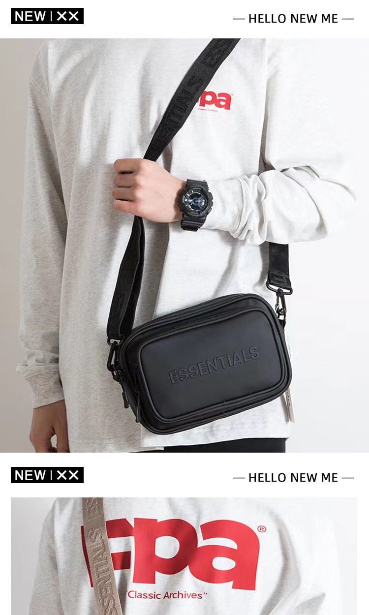 Men's PU Leather Crossbody Bag With Sling Strap, Square Shape, Water Resistant Design