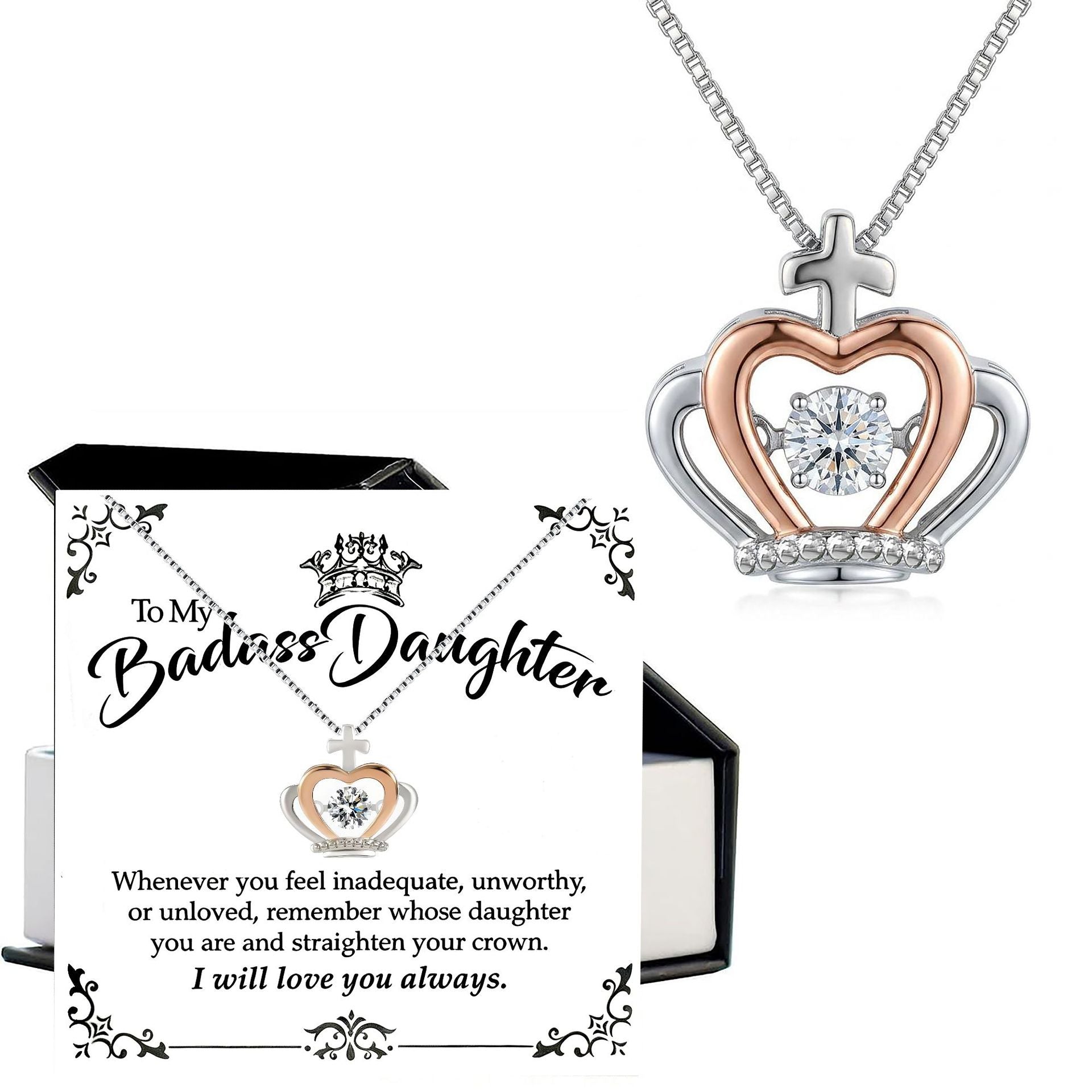 Heart Shape Necklace For Women In Simple Style, Copper Pendant With Zircon Inlay On A Box Chain