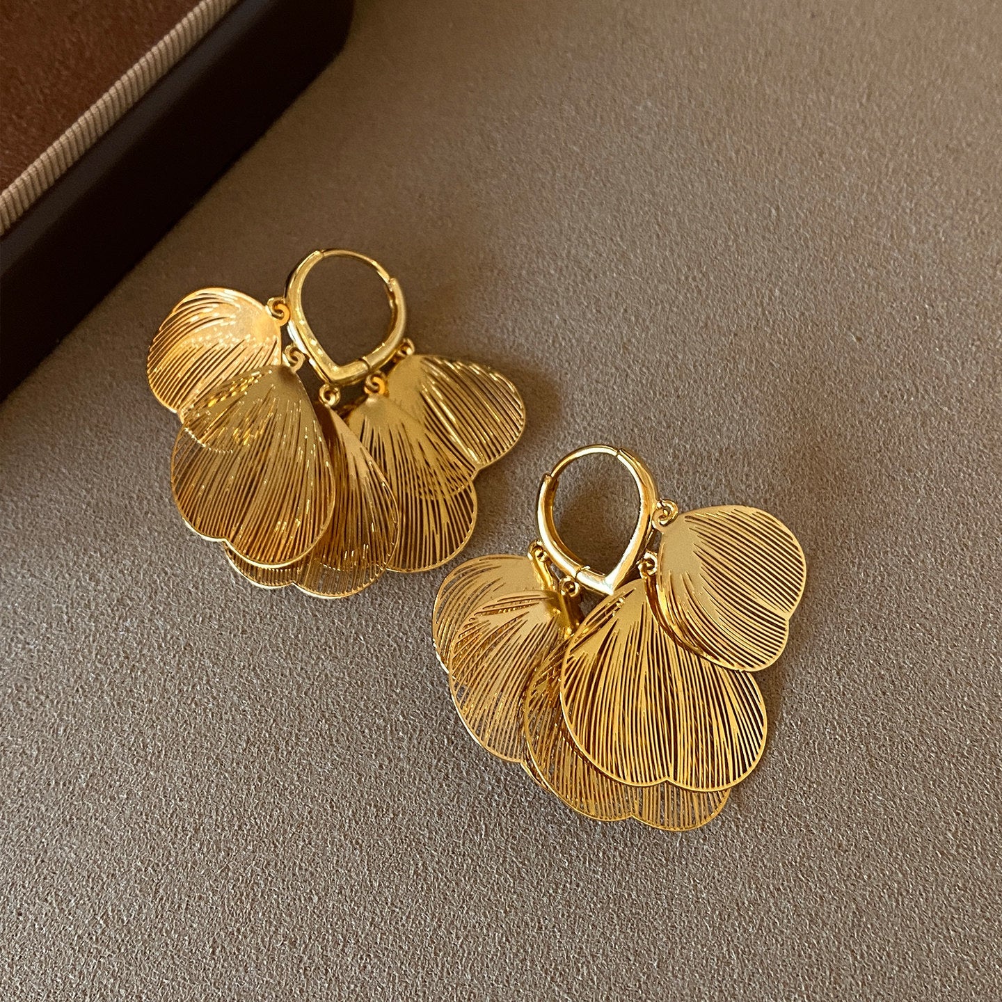 Heart Shape Earrings For Women In Gold Alloy Featuring Simple Style With 304 Stainless Steel Ear Pins