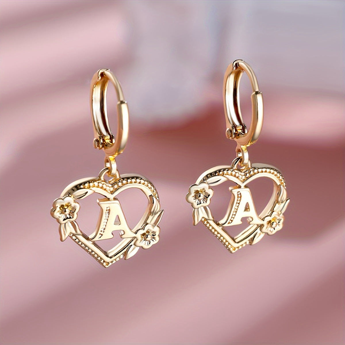 Heart Shape Earrings For Women In Sweet Style With Gold Finish Featuring 304 Stainless Steel Posts