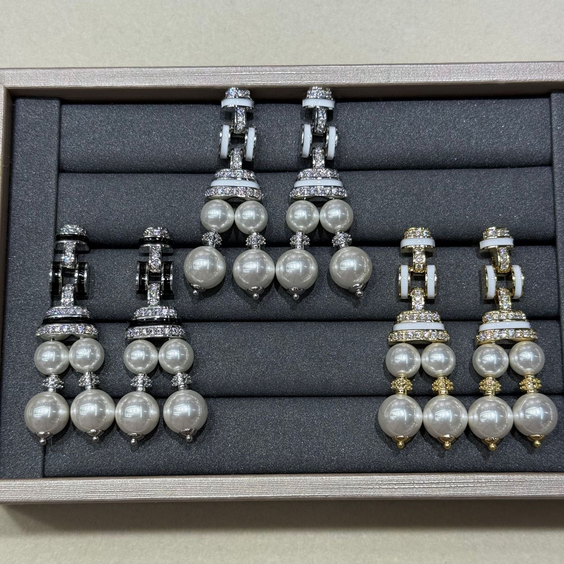 Heart Shape Earrings For Women Featuring Freshwater Pearl Inlay With 925 Sterling Silver Posts And Brass Material In Silver