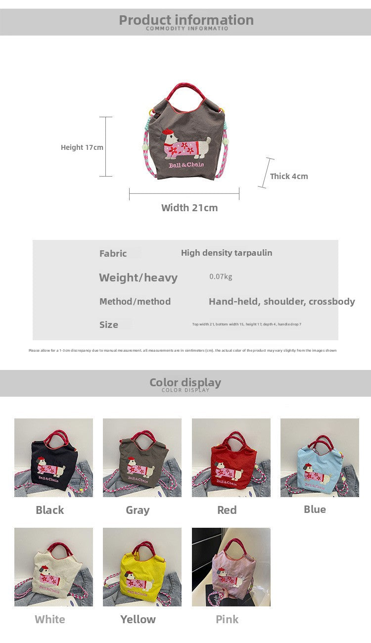 Kid's Cartoon Square Nylon Phone Wallet With Embroidery, Stylish And Durable For Spring