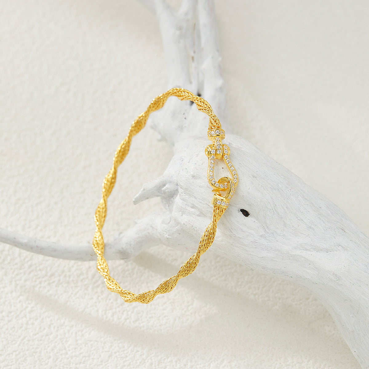Horse Pattern Braid Bracelets For Women With 925 Sterling Silver Woven Chain And Zircon Inlay