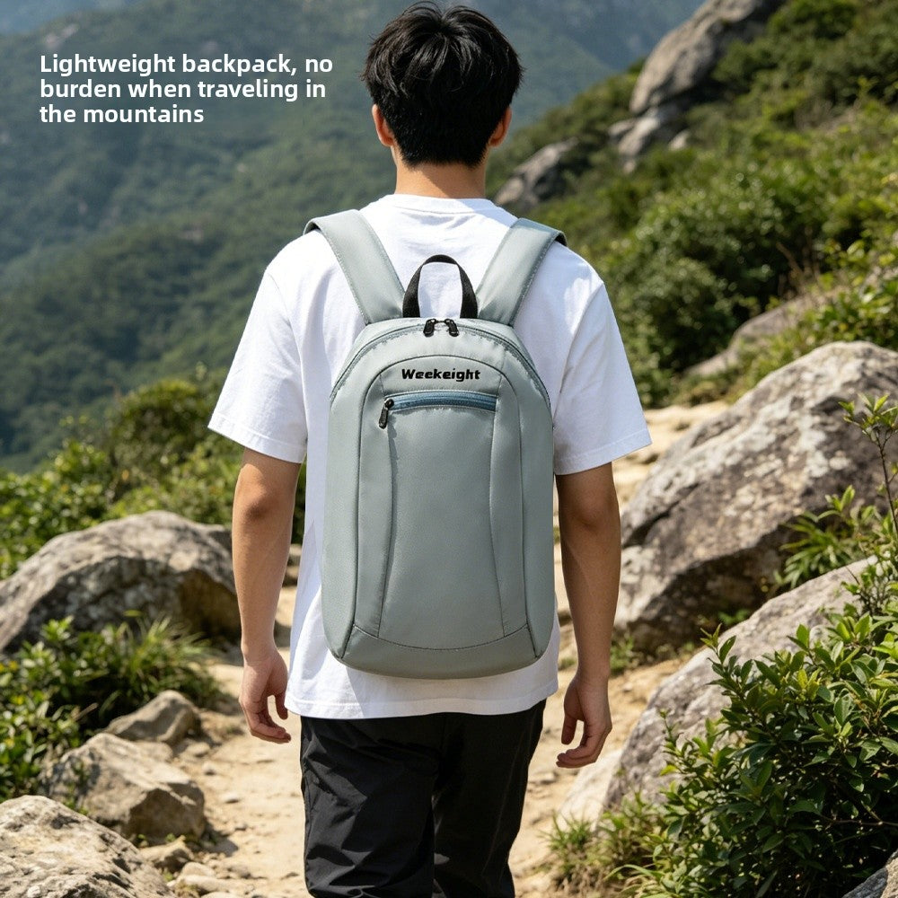 Solid Color Lightweight Hiking Backpack In Nylon For Unisex, Perfect For Summer Outdoor Activities