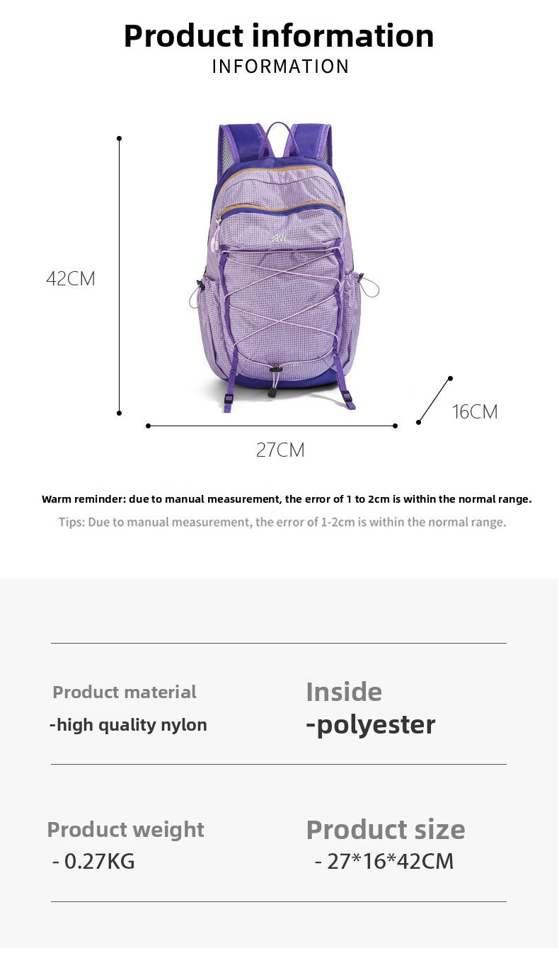 Color Block Lightweight Hiking Backpack In Oxford Cloth For Unisex, Ideal For Summer Outdoor Activities