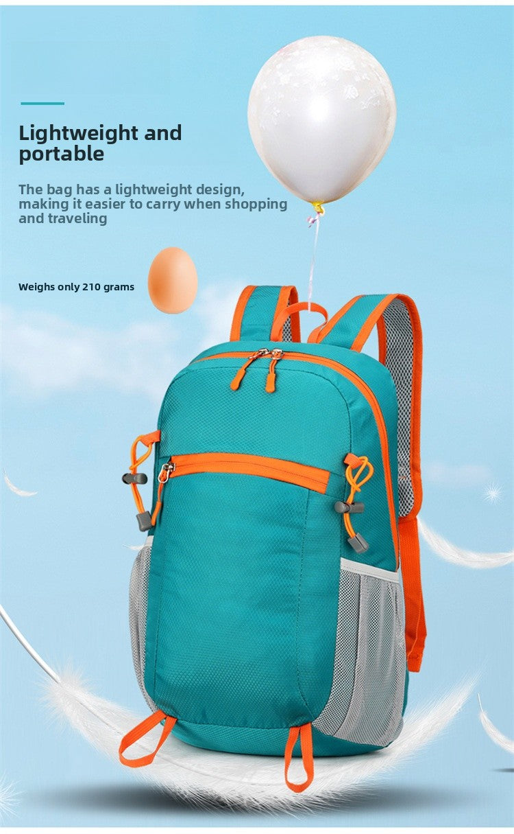 Solid Color Lightweight Hiking Backpack Made Of Durable Nylon, Unisex Design For Outdoor Adventures