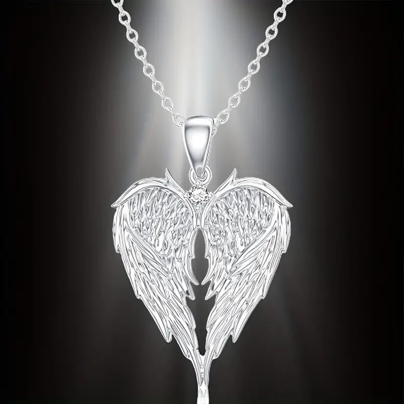 Angel Wings Necklace For Adults With Electroplated Alloy Pendant And Cable Chain