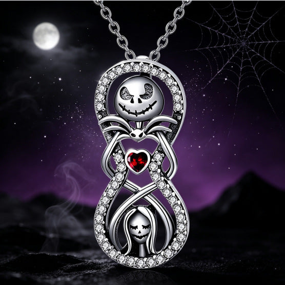 Halloween Heart Shape Pendant Necklace For Unisex Featuring Electroplated Alloy Pendant With Cable Chain