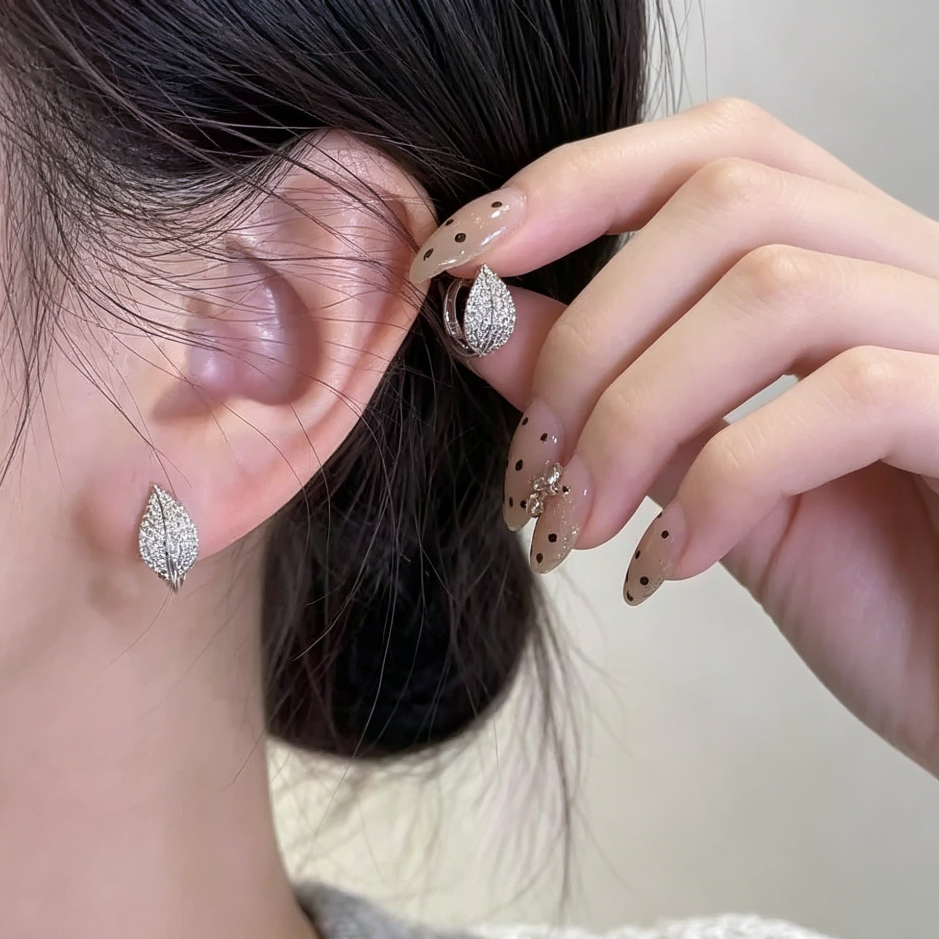 Leaves Earrings For Women In Gold Featuring Electroplated Zinc Alloy With 925 Sterling Silver Ear Pins