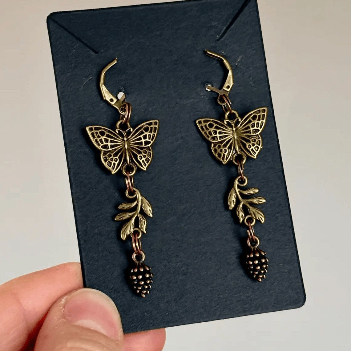 Bohemian Butterfly Dangling Earrings For Women In Bronze Zinc Alloy