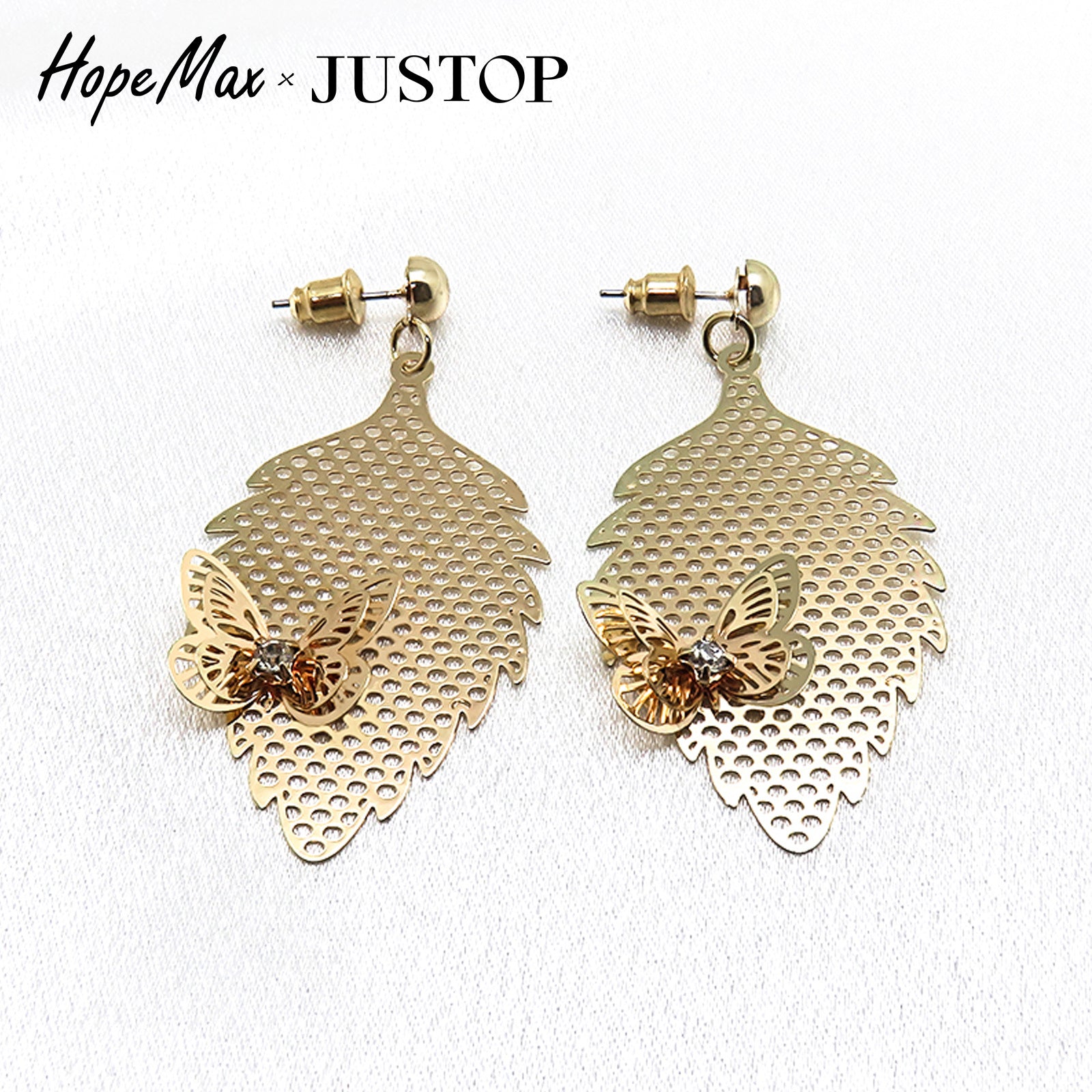 Butterfly Earrings For Unisex Featuring Electroplated Finish And Copper Ear Pins In Maillard Style