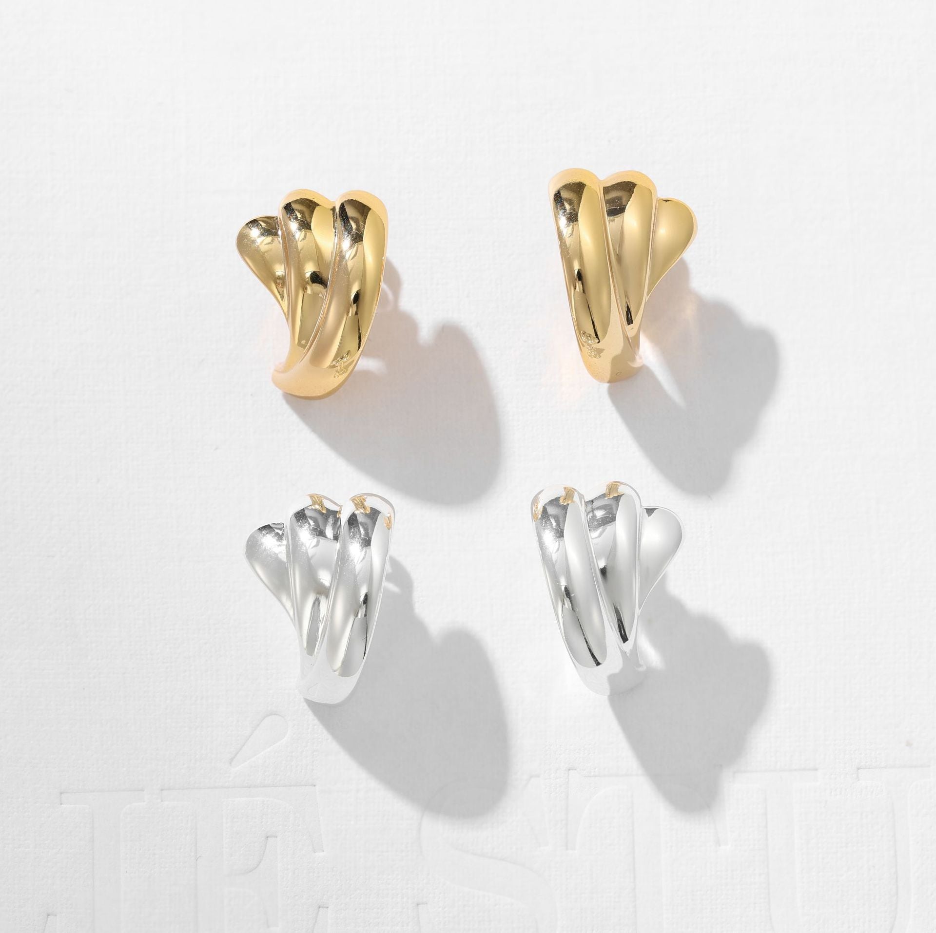 Nordic Style Twist Stud Earrings In 925 Sterling Silver, Silver Color, Perfect For Daily Wear
