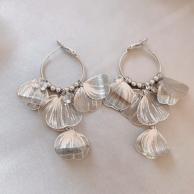 Ginkgo Leaf Earrings For Women Featuring Real Gold Plated Design With Copper Ear Pins