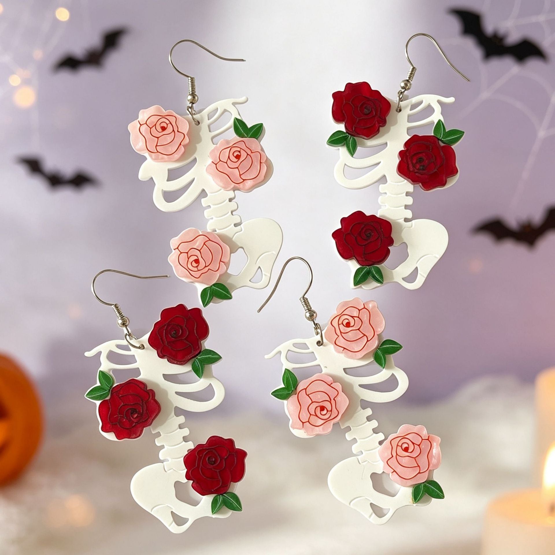 Natural Pink Acrylic Flowers Earrings For Women With Iron Ear Pins, Perfect For Valentine's Day