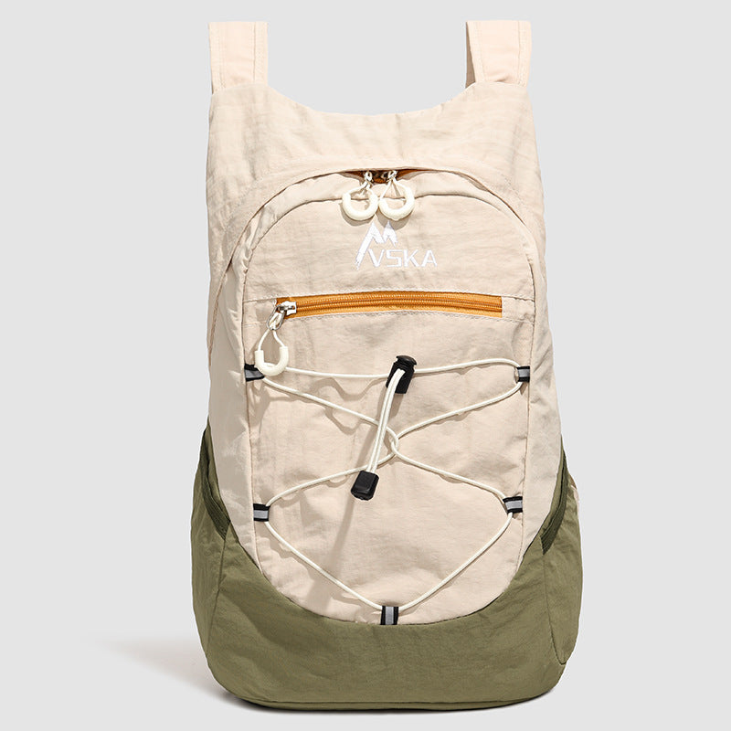 Color Block Lightweight Hiking Backpack In Nylon For Unisex Use, Ideal For Summer Outdoor Activities