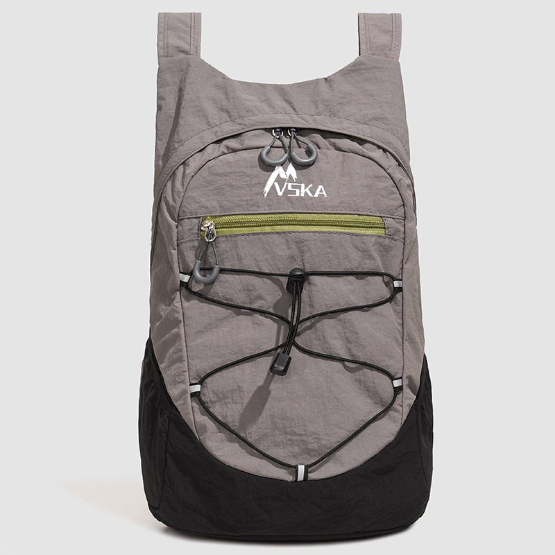 Color Block Hiking Backpack In Breathable Nylon Material, Unisex Design, Suitable For Spring Hiking And Trekking