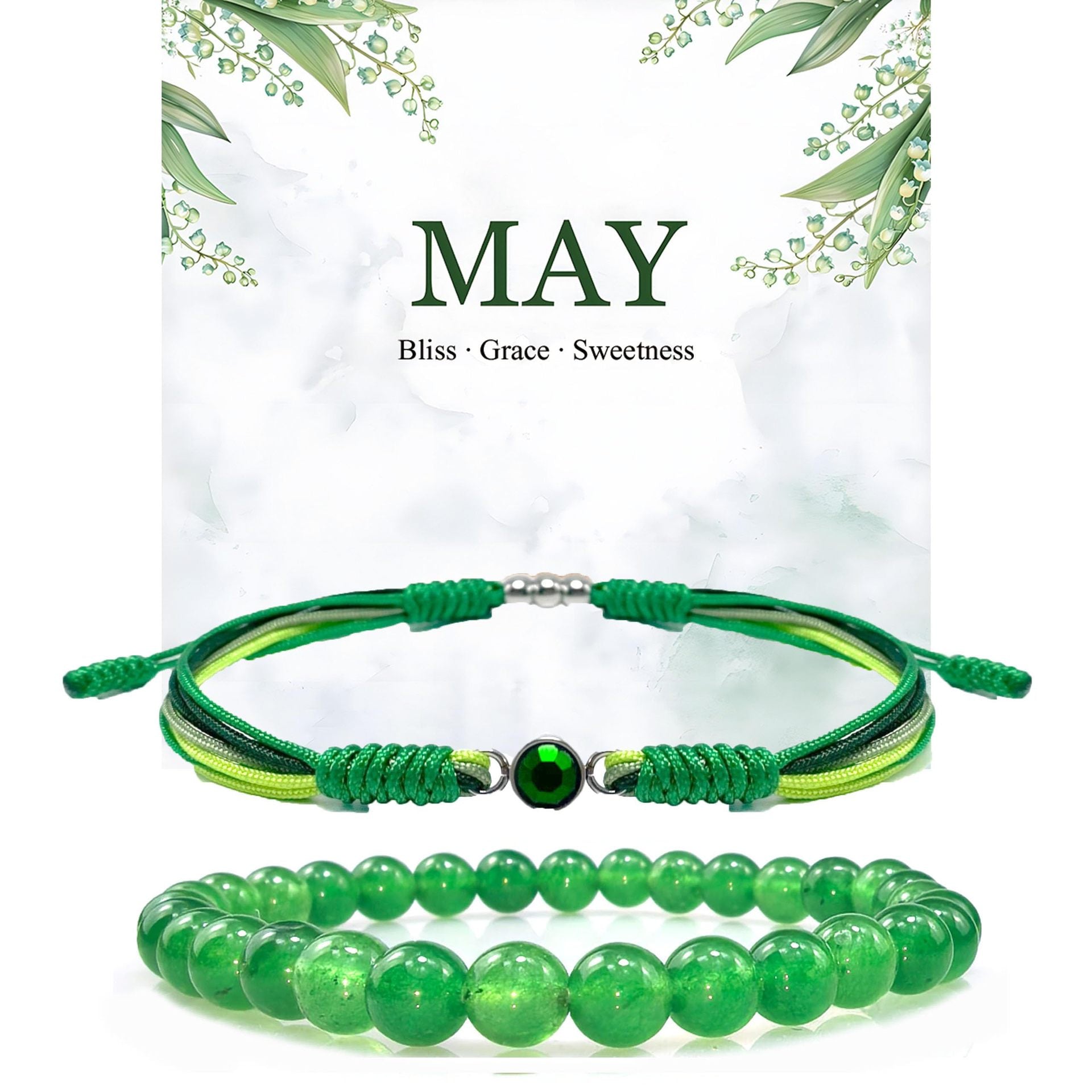 Geometric Braid Bracelet In Green Featuring Aventurine Stone, Simple Style Unisex Accessory