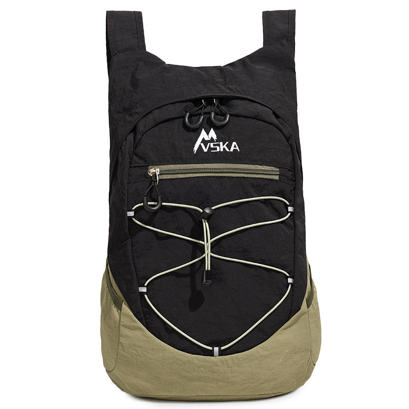 Color Block Lightweight Hiking Backpack In Nylon For Unisex Use, Ideal For Summer Outdoor Activities