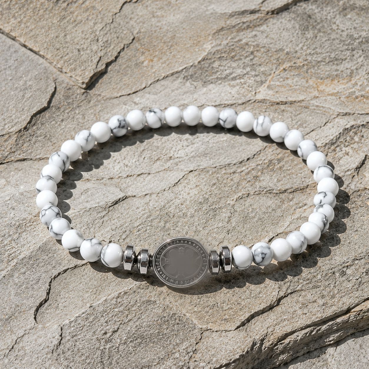 Handmade Nordic Style Cross Bracelet With Natural Stone, Unisex Design Perfect For Festival Wear