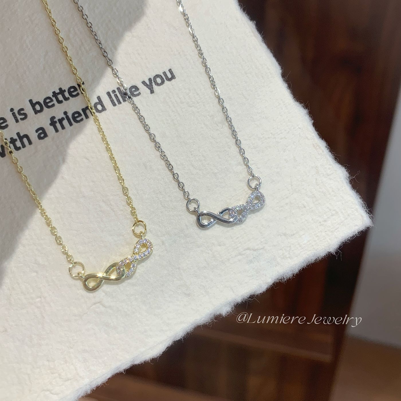 Infinity Gold Copper Choker Necklace For Women With Rhinestones In Simple Style