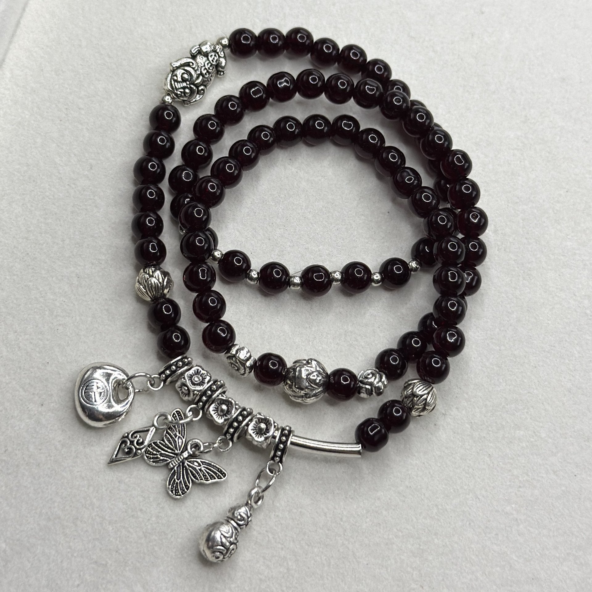 Butterfly Beading Bracelet For Women In Silver With Glass Beads, Perfect For Festival Wear
