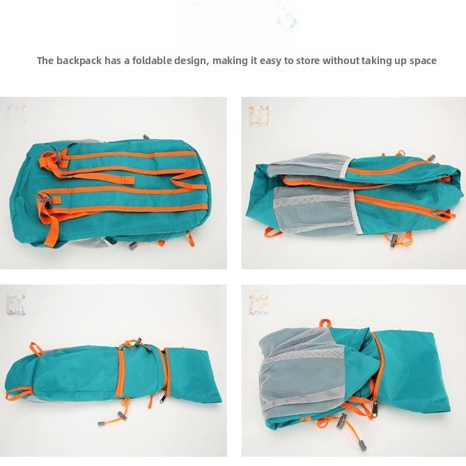 Color Block Hiking Backpack Made Of Polyester, Breathable And Unisex, Perfect For Summer Hiking And Trekking