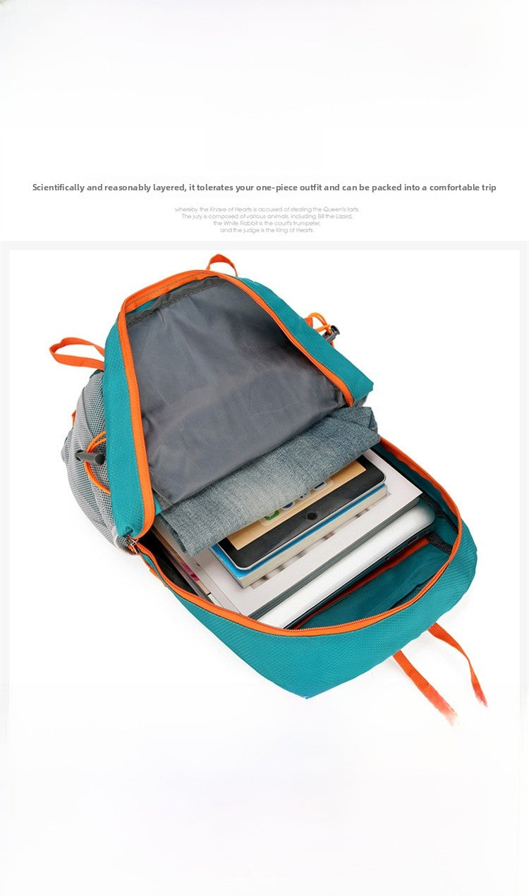 Color Block Hiking Backpack Made Of Polyester, Breathable And Unisex, Perfect For Summer Hiking And Trekking