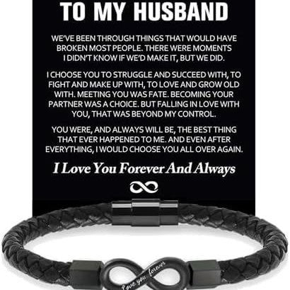 Men's Infinity Carving Bracelet In Steel Color Featuring Durable Titanium Steel Chain Material