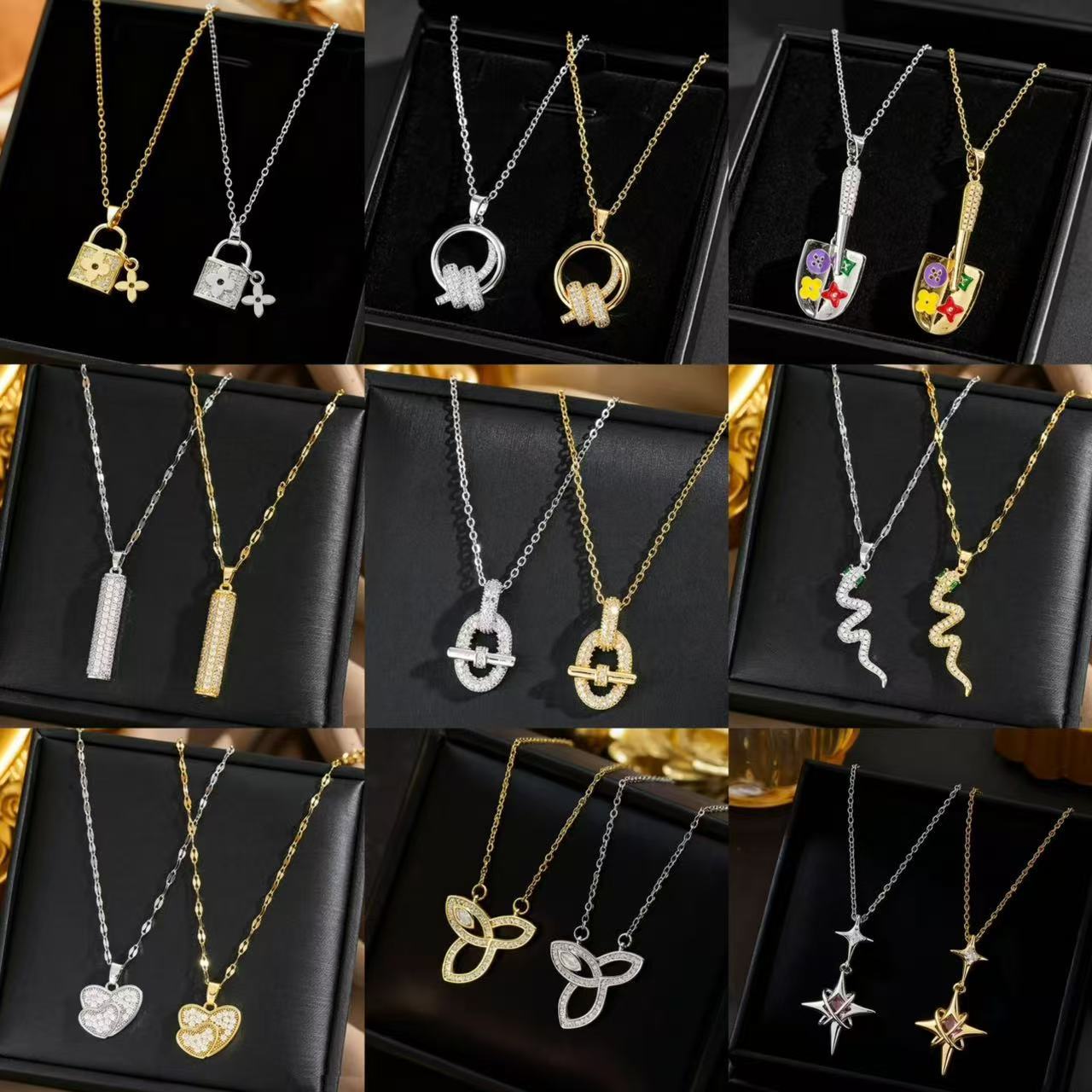 Heart Shape Necklace For Women In Titanium Steel With Zircon Inlay, Featuring PVD Coated 18K Real Gold Plated Copper Pendant