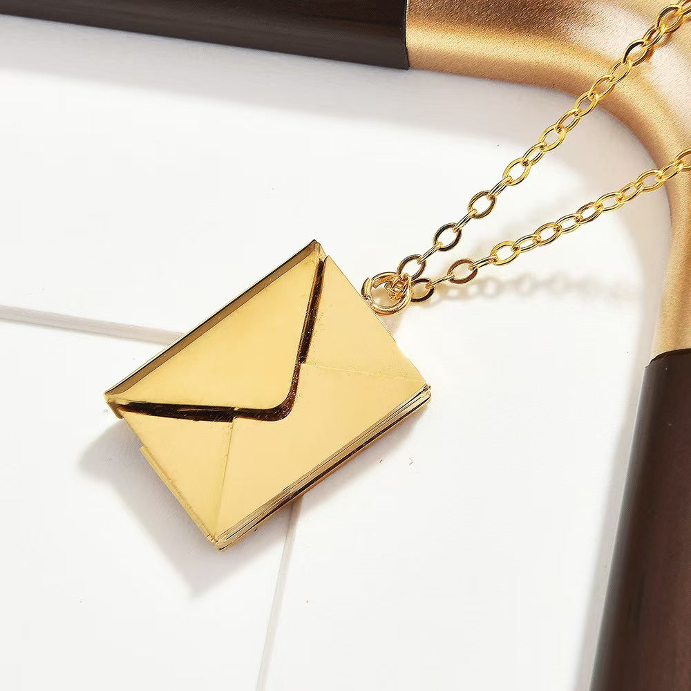 Heart Shape Necklace In Gold Featuring Electroplated Titanium Steel Pendant With Unisex Cable Chain