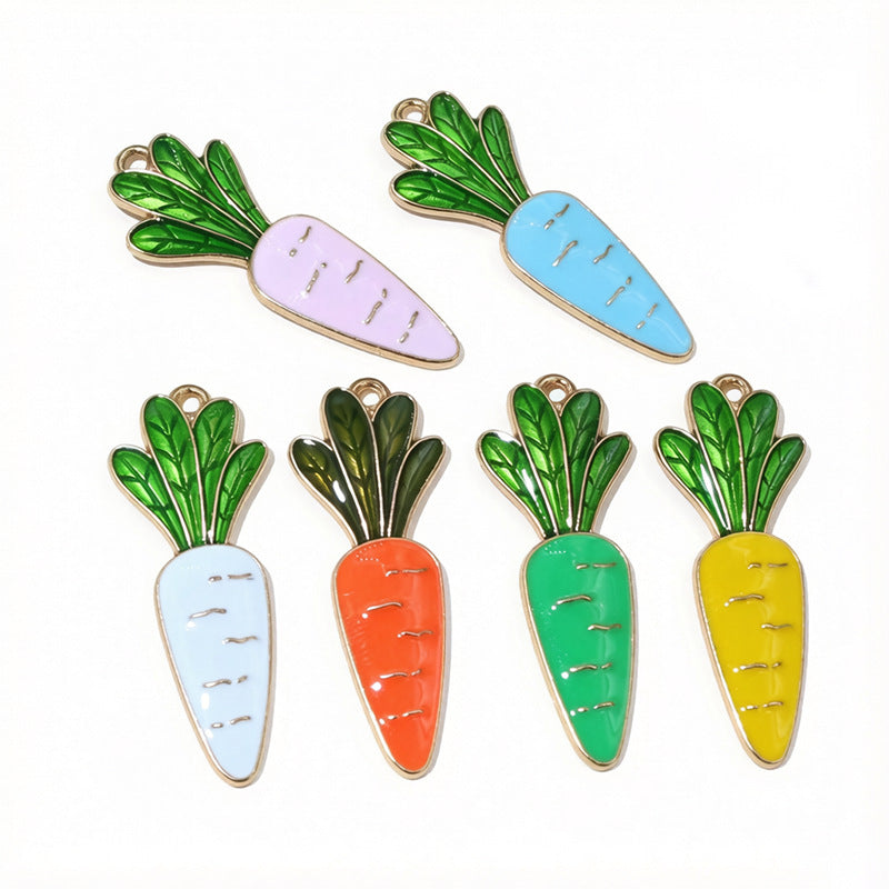 Carrot Pendant Jewelry Accessory In Alloy Featuring Enamel Craftsmanship With French Style