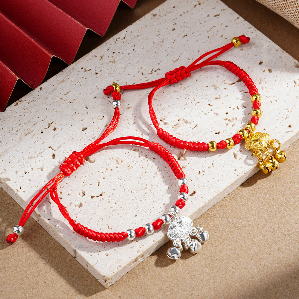 Geometric Ethnic Style Kid's Bracelet Featuring Gold Braid Rope Design