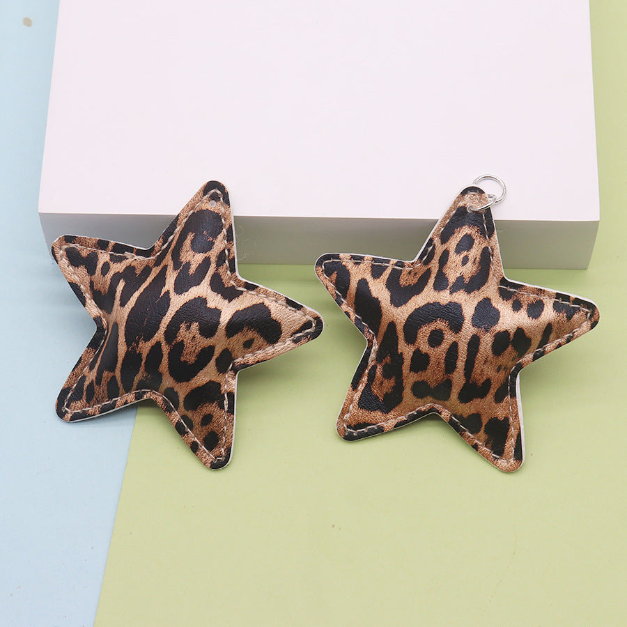 Leopard Print Key Chains With Bag Charms In PU Leather, Perfect For MAMA Festival Accessories