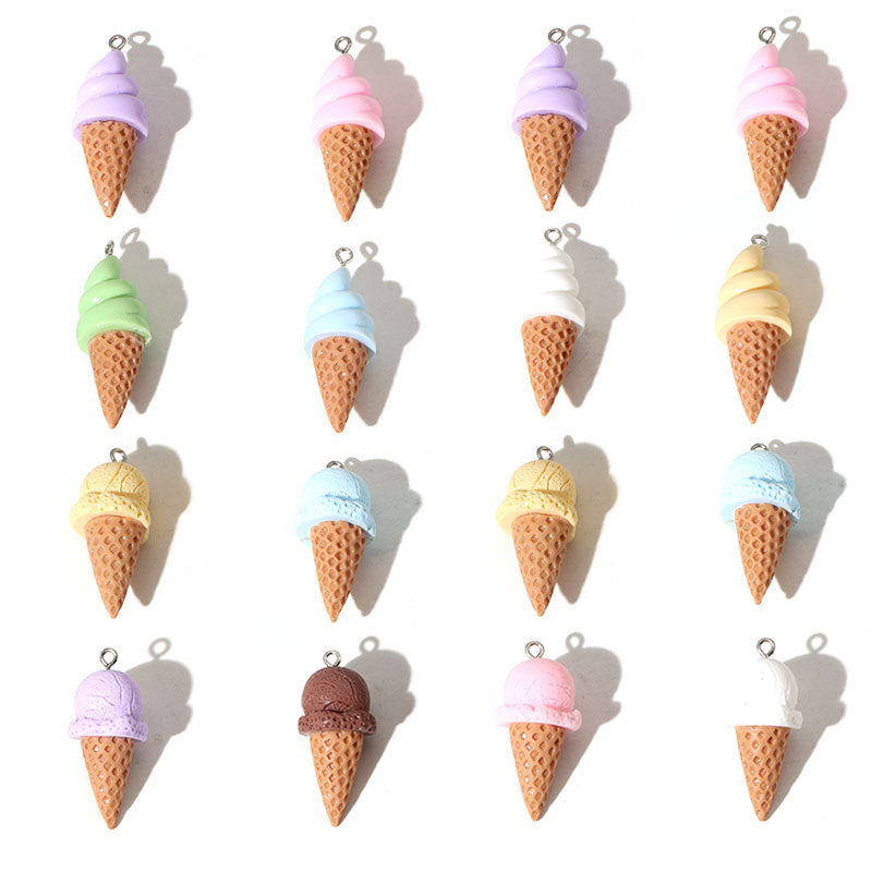 Ice Cream Pendant 1 PCS Package Resin Jewelry Accessory Featuring Epoxy Craft In Multicolor Cartoon Style
