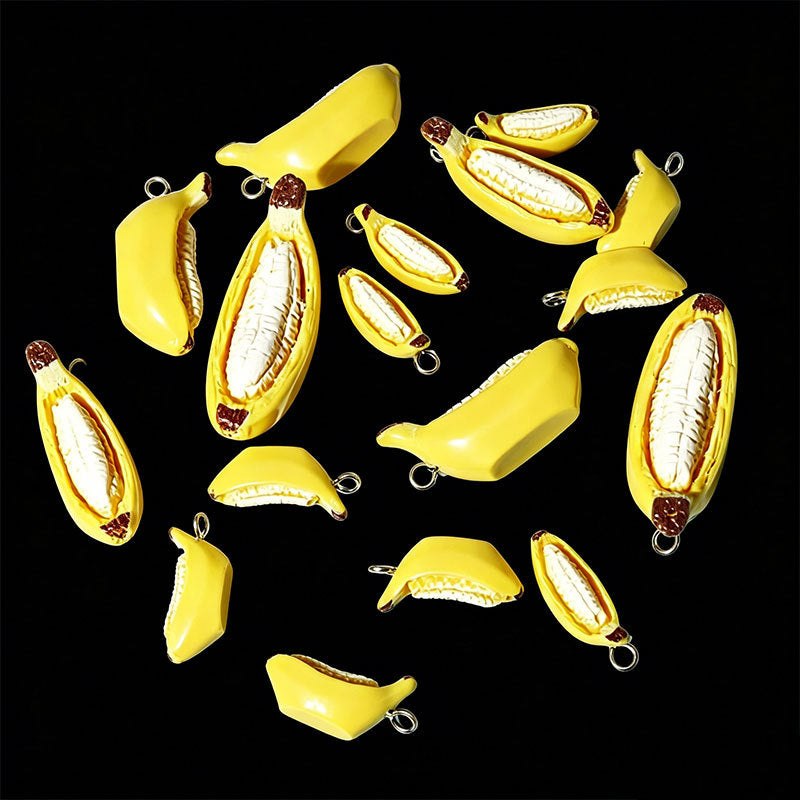 Banana Resin Pendant Featuring Epoxy Craftsmanship For Jewelry Accessories